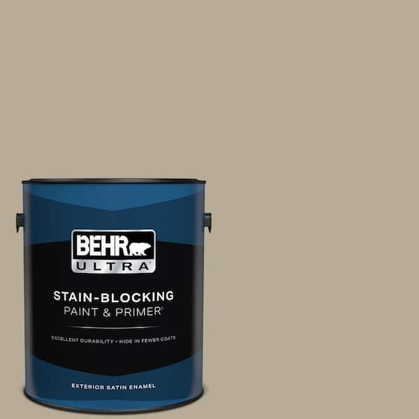 BEHR ULTRA 1 gal. #N310-4 Desert Khaki Satin Enamel Exterior Paint & Primer