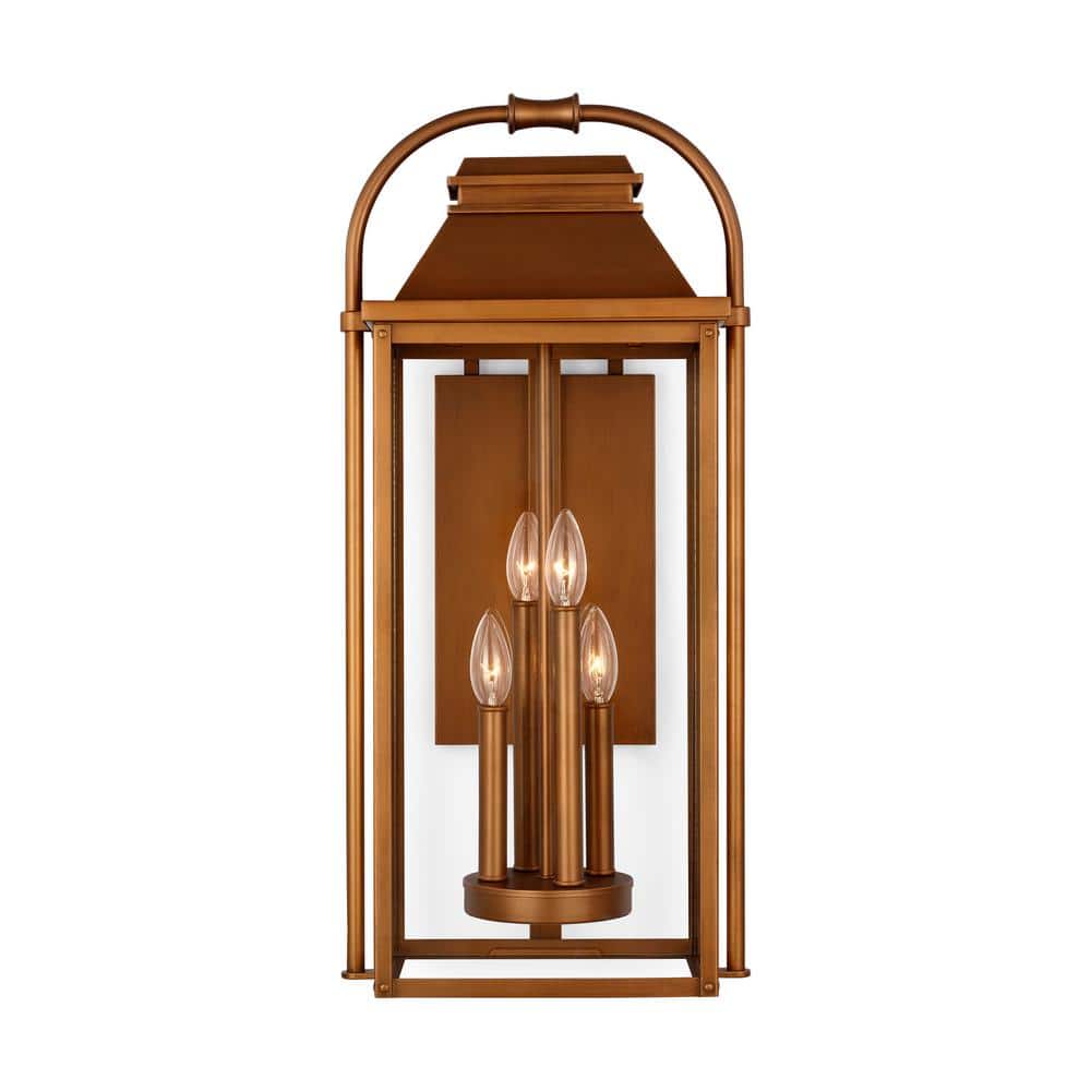 Wellsworth 12.5 in. W x 26.875 in. H Natural Copper Outdoor Hardwired Large Wall Lantern Sconce with No Bulbs Included price history on PriceWatchPro
