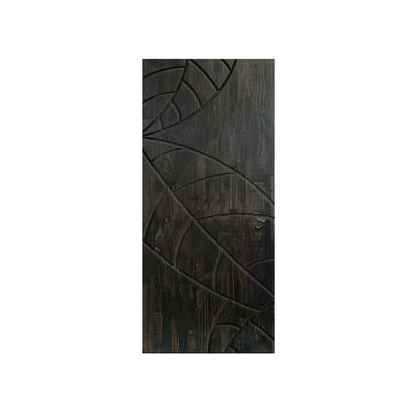 CALHOME 42 in. x 80 in. Hollow Core Charcoal Black Stained Pine Wood Interior Door Slab