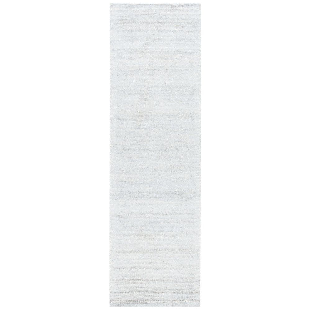 Himalaya Silver Hand Tufted Wool and Viscose Runner Rug