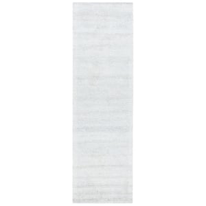 Himalaya Silver 2 ft. x 8 ft. Solid Color Runner Rug