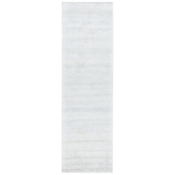 Himalaya Silver 2 ft. x 8 ft. Solid Color Runner Rug