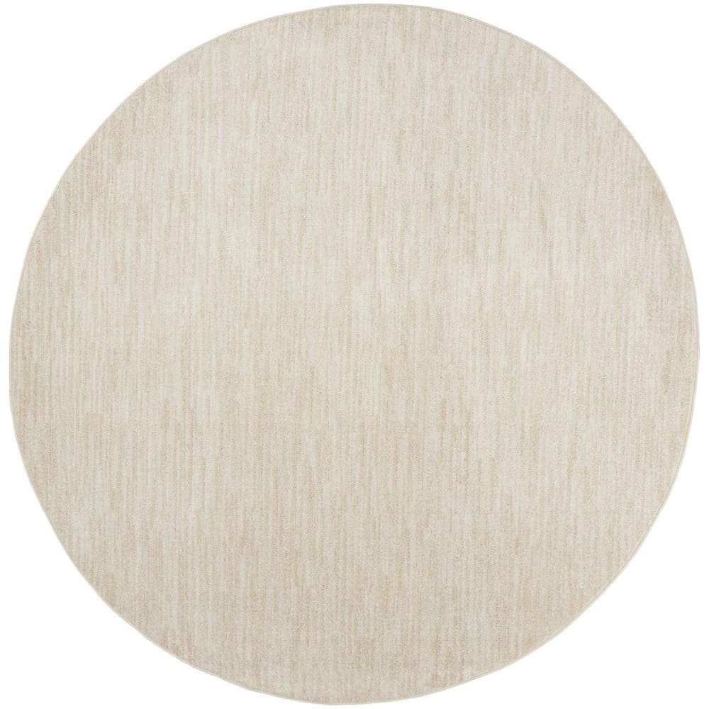 Nourison Essentials Indoor/Outdoor Ivory Beige 8  x round Area Rug  (8 Round)