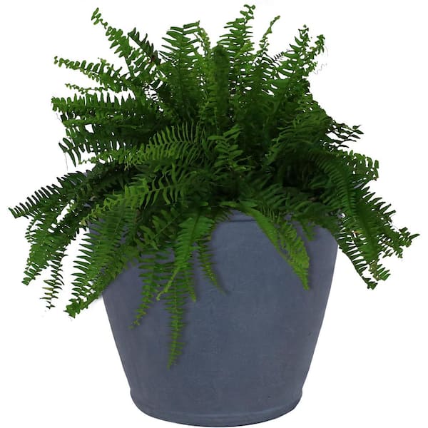 Sunnydaze Anjelica 24 in. Slate Single Outdoor Resin Flower Pot Planter - Dark Grey