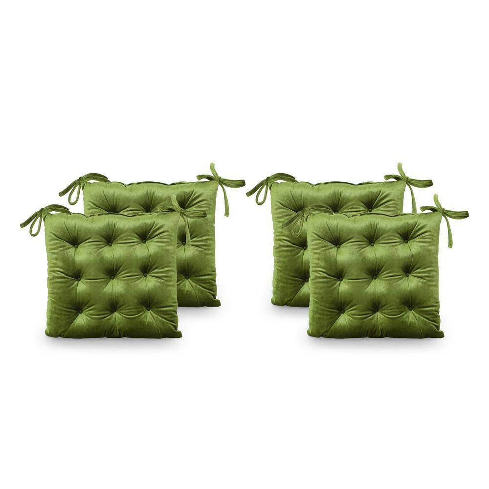 Gripper 17 x 17 Non-Slip Large Omega Tufted Chair Cushions Set of 2 - Gold