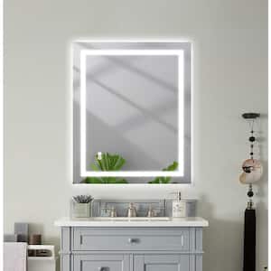 36 in. W x 28 in. H Rectangular Aluminum Frameless Dimmable Anti-Fog Wall LED Bathroom Vanity Mirror in White