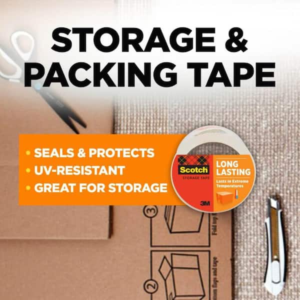 Scotch 1.88 in. x 54.6 yds. Long Lasting Moving and Storage Packaging Tape (3-Pack)