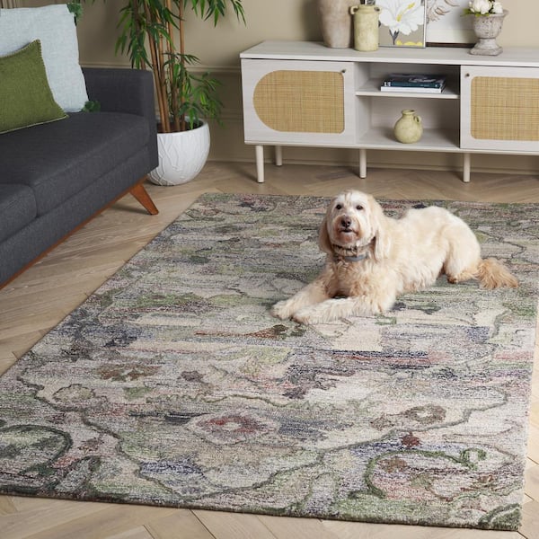 SAFAVIEH Anatolia Gray/Green 8 ft. x 10 ft. Abstract Area Rug