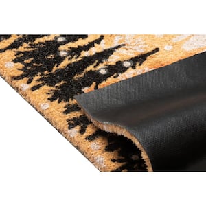 Come on In Black/White/Natural 18 in. x 28 in. Coir Door Mat