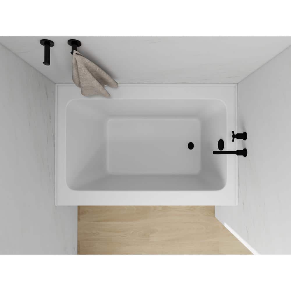 White Acrylic Alcove Skirt Bathtub with Right Drain
