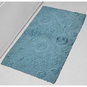 Modesto Bath Rug 100% Cotton Bath Rug Set, Machine Wash, 24 in. x40 in. Rectangle, Blue