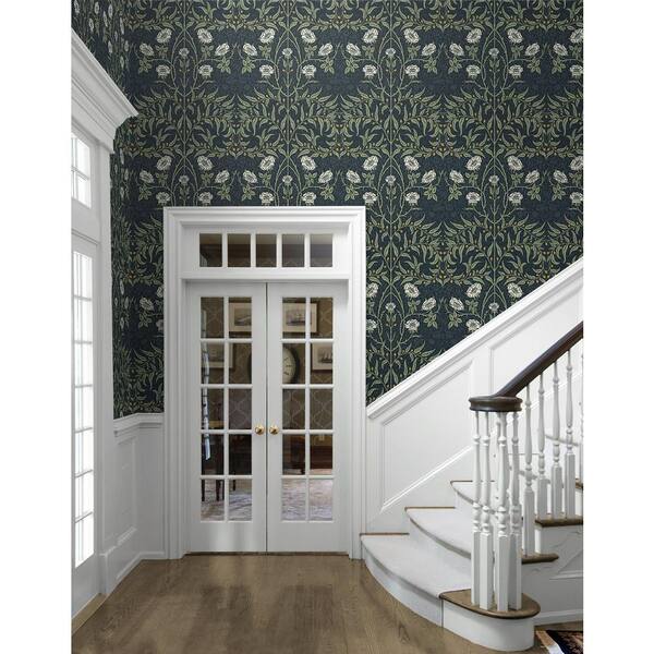 Roarsome! Wallpaper in Navy and White