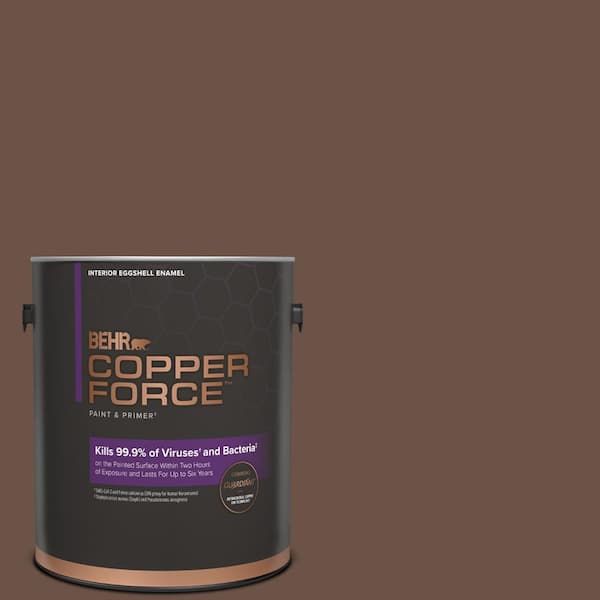 COPPER FORCE 1 gal. #MQ2-05A Authentic Brown Eggshell Enamel Virucidal and Antibacterial Interior Paint & Primer