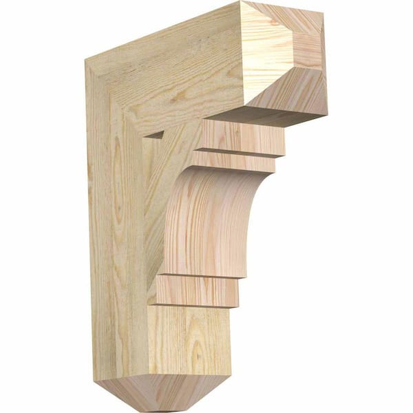 Ekena Millwork 6 in. x 22 in. x 18 in. Douglas Fir Merced Craftsman Rough Sawn Bracket