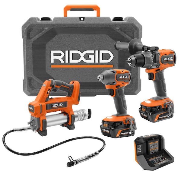 18V Brushless 2-Tool Combo Kit with 6.0 Ah and 4.0 Ah MAX Output Batteries, Charger, Hard Case, & Grease Gun