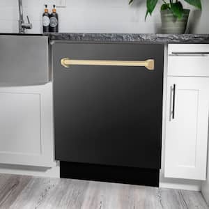 Autograph Edition 24 in. Top Control 8-Cycle Tall Tub Dishwasher with 3rd Rack in Black Stainless Steel & Polished Gold