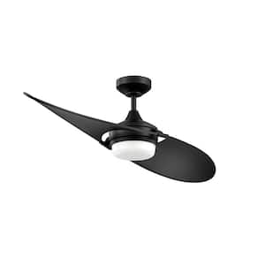 TANGO 52 in. Integrated LED Indoor Black Ceiling Fan with White Polycarbonate (PC) Plastic Shade