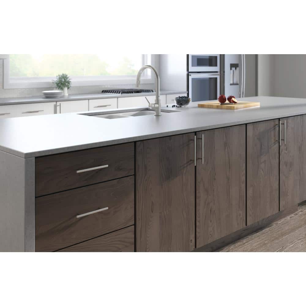 Modern Polished Chrome Steel Bar Pull with Mounting Hardware