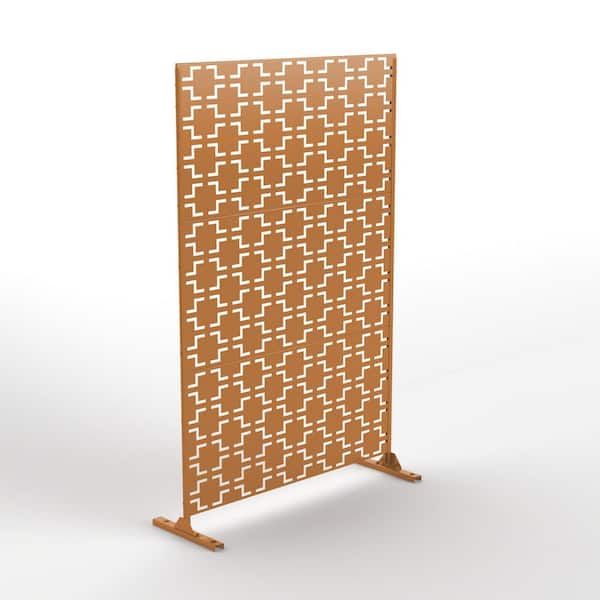 Lirago Brown 6 ft. H x 3 ft. W Outdoor Metal Privacy Screen Panels