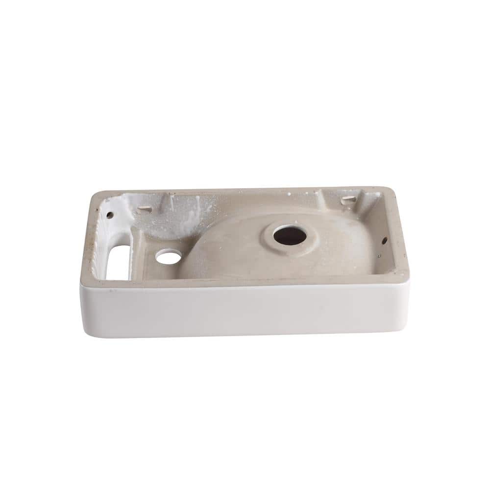 Elanti 8.63'' White Ceramic Rectangular Wall-Mount Bathroom Sink