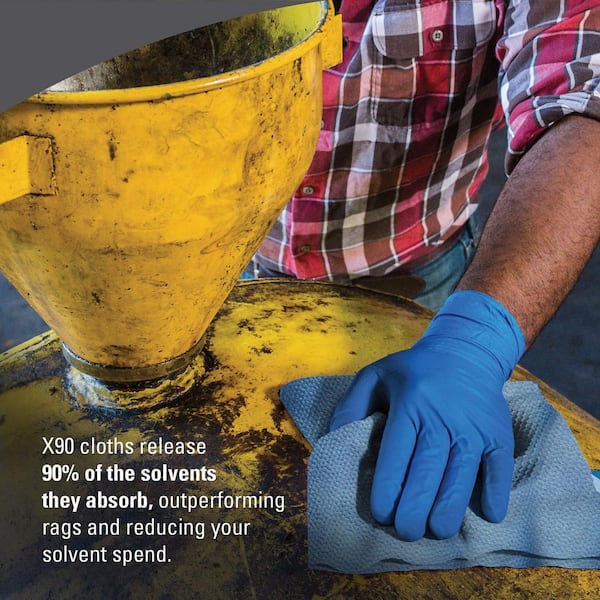 WYPALL 11-1/10 in. x 13-2/5 in. Denim Blue X90 Cloth Cleaning