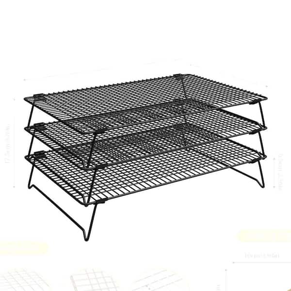 Siavonce 3-Tier Stackable Wire Cooling Rack Set Non-stick, Ideal for ...