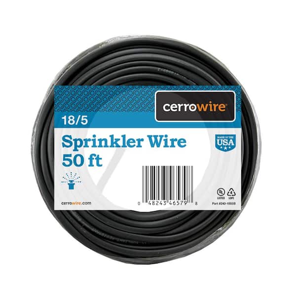 Cerrowire 50 ft. 18/5 Black Solid Copper Sprinkler Wire