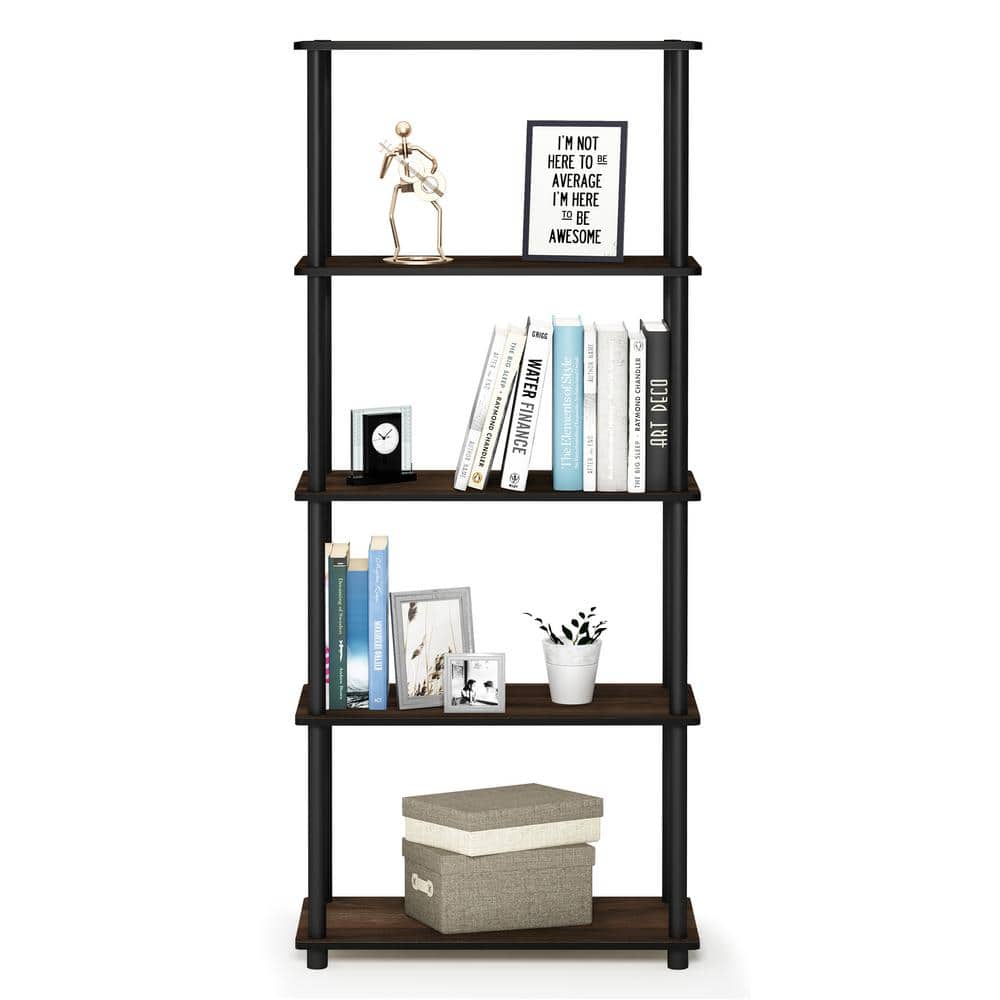 Columbia Walnut & Black 5-Tier Water-Resistant Multipurpose Shelf
