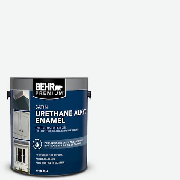 1 gal. #BL-W09 Bakery Box Urethane Alkyd Satin Enamel Interior/Exterior Paint