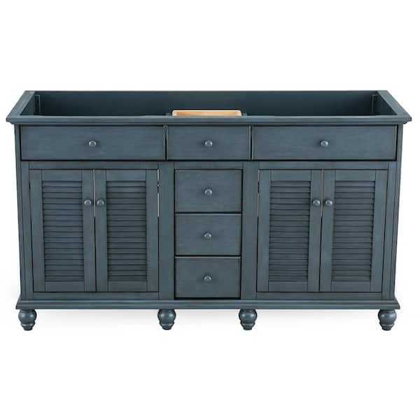 Home Decorators Collection Cottage 60 in. x 21-5/8 in. Vanity Cabinet Only in Harbor Blue