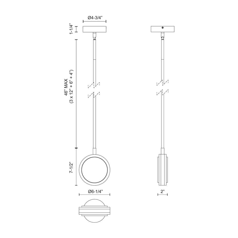 Blanco Mini Polished Nickel LED Glass Pendant
