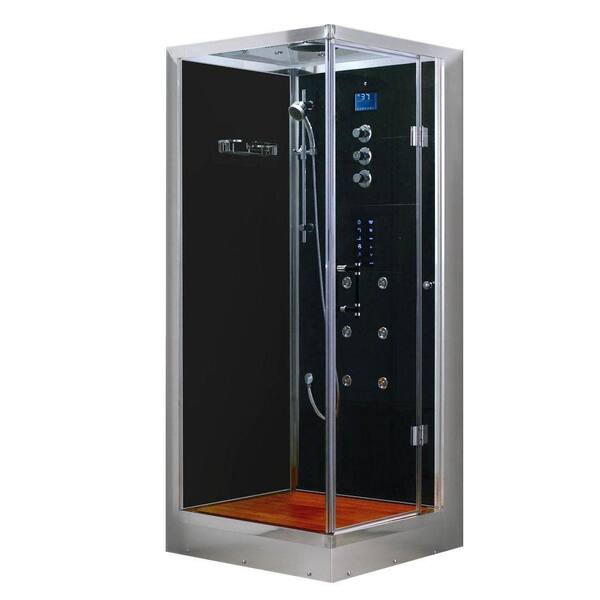 Steam Planet 48 in. x 36 in. x 88 in. Steam Shower Enclosure Kit in Black-DISCONTINUED