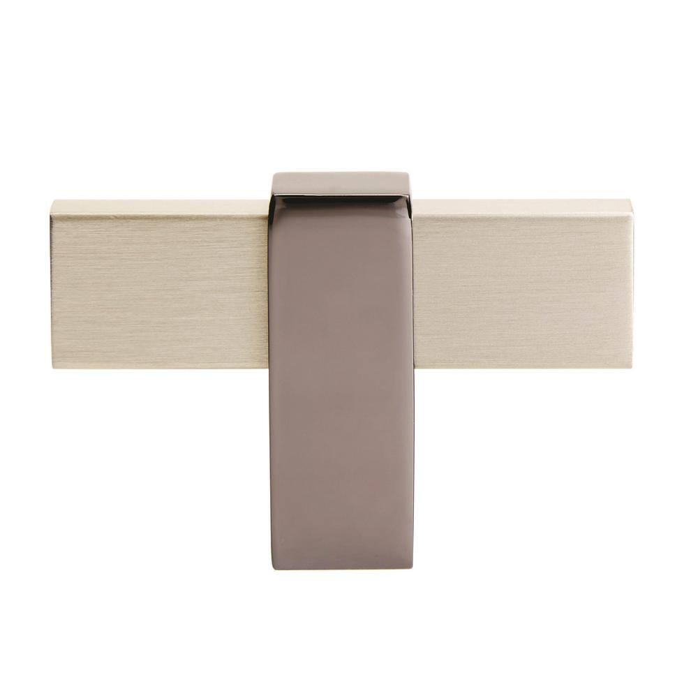 Mulino 2-3/8 inch Silver Champagne and Black Nickel T-Handle Knob