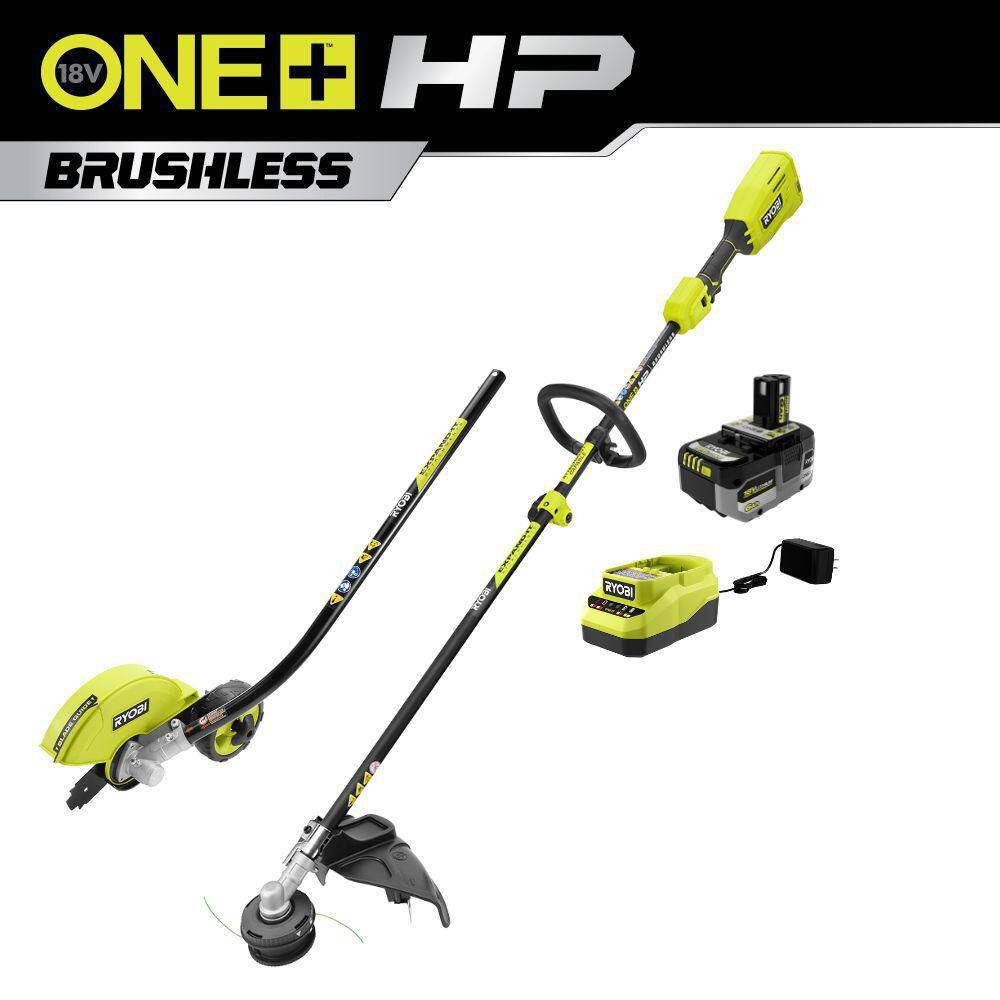 ONE+ HP 18V Brushless 15 in. Attachment Capable String Trimmer and Edger Attachment with 6.0 Ah Battery and Charger