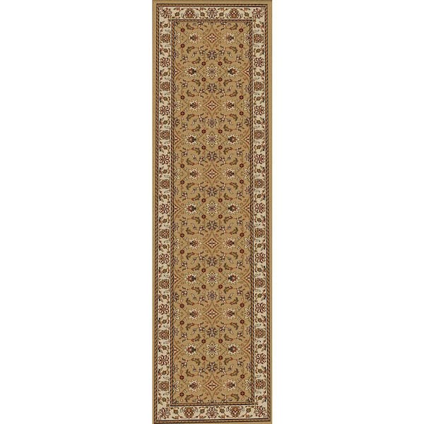 RADICI USA Como Beige 2 ft. x 8 ft. Traditional Oriental Floral Area Rug