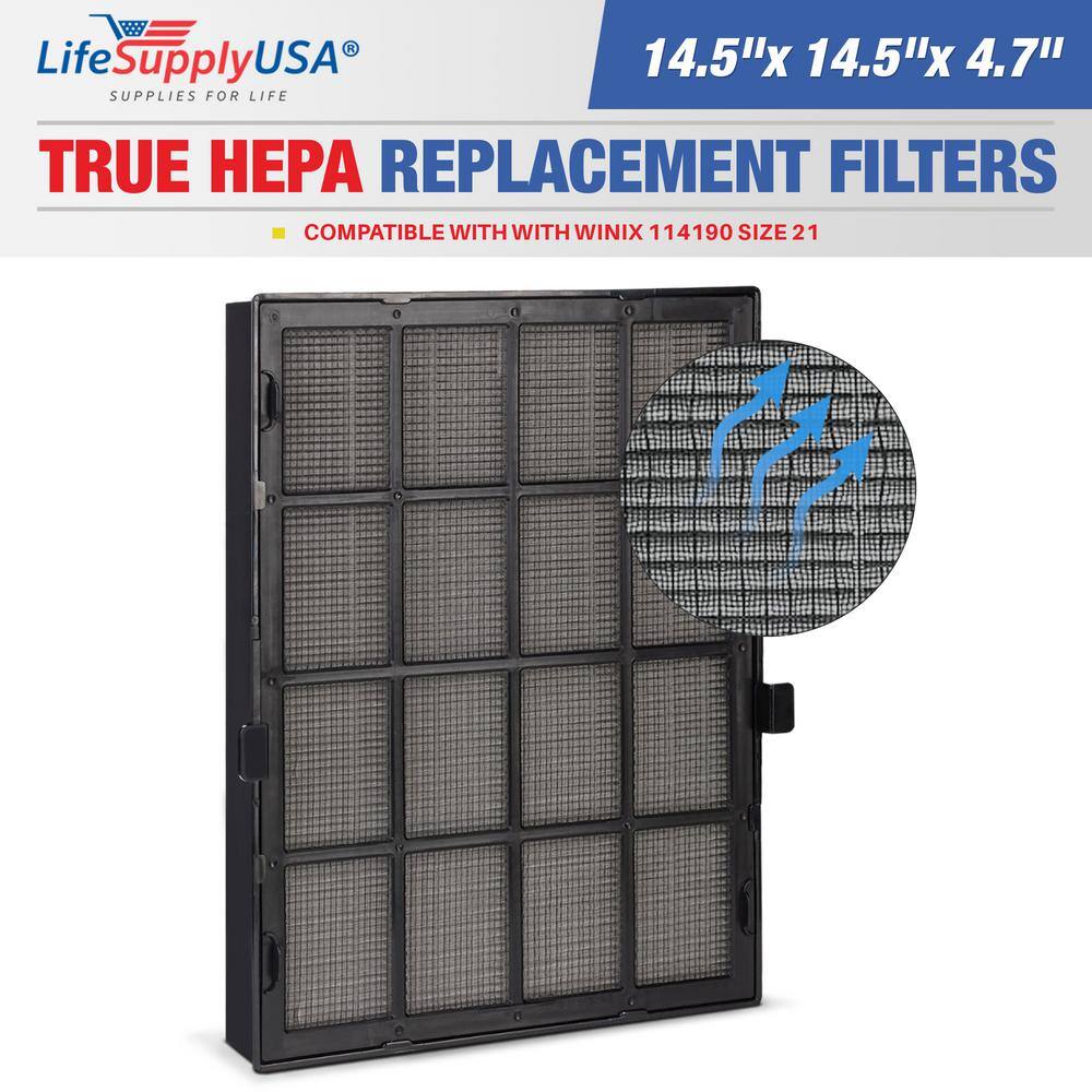 14.5 in. x 14.5 in. x 4.75 in. True HEPA Replacement Washable Cartridge Filter To Fit Winix 114190 Size 21, Filter B price history on PriceWatchPro