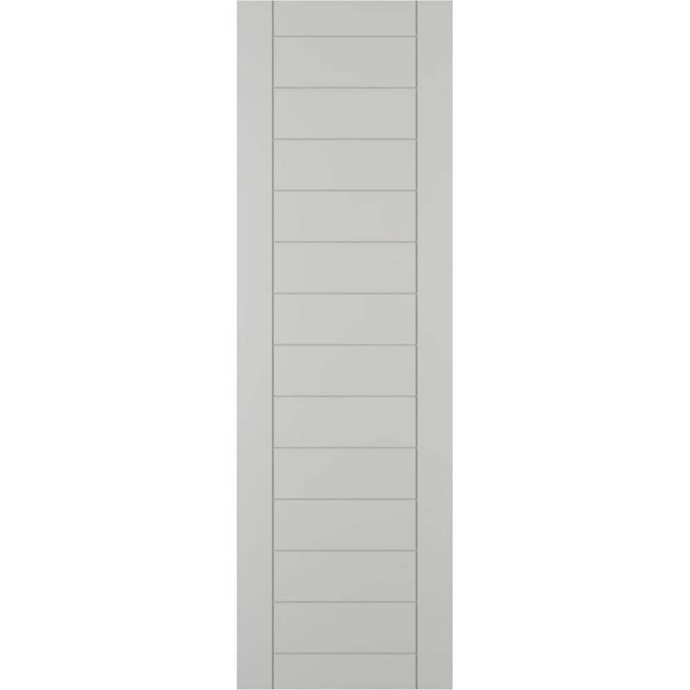 12 in. x 56 in. PVC Horizontal Slat Framed Modern Style Fixed Mount Board and Batten Shutters Pair in Hailstorm Gray price history on PriceWatchPro