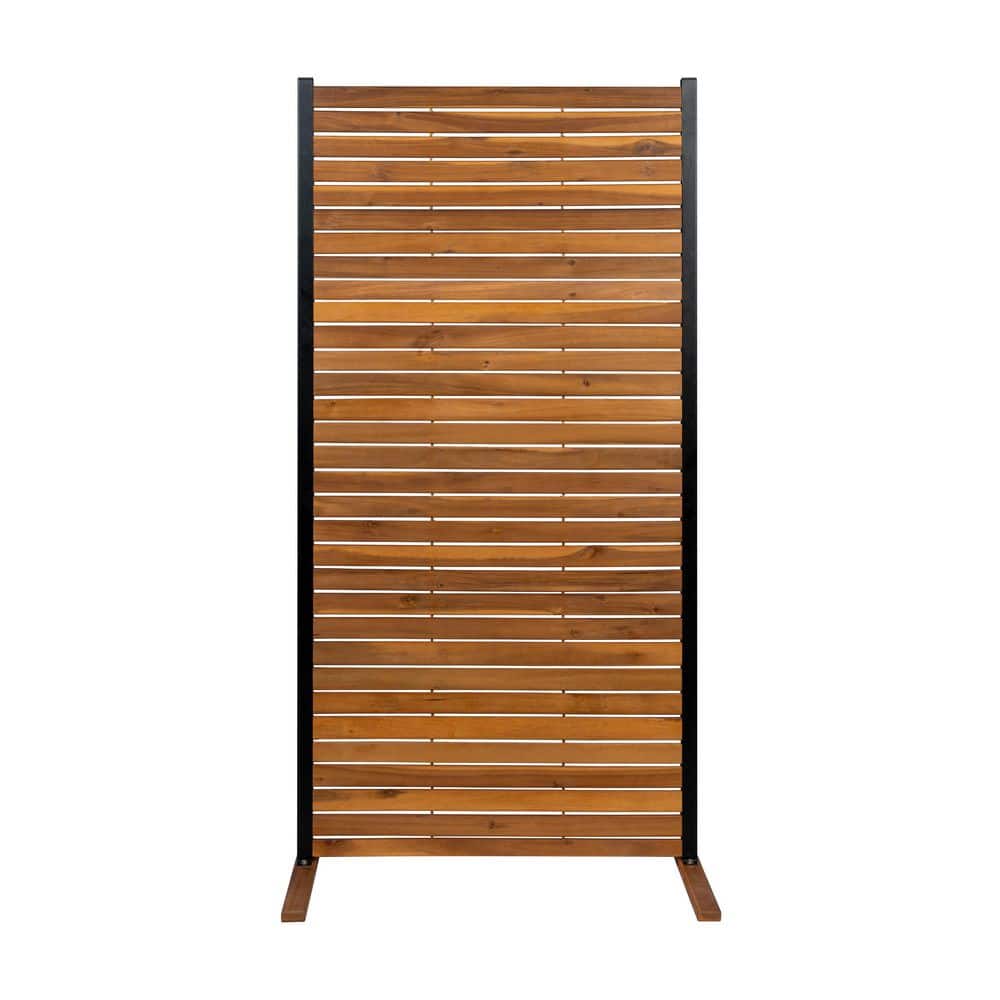 Akoa 6 ft. H x 3 ft. W Freestanding or Surface Mounted Slatted Two Tone Wood Fence Panel Privacy Screen, Flat Top Style price history on PriceWatchPro