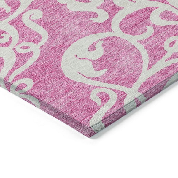 Chantille Machine Washable Indoor/Outdoor Abstract ACN973 Blush 8 ft. x 8 ft. Area Rug