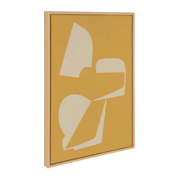 Kate and Laurel Sylvie Eye Catching Sleek Abstract 3-Yellow and Tan by the Creative Bunch Studio Framed Art Print 23 in. x 33 in.