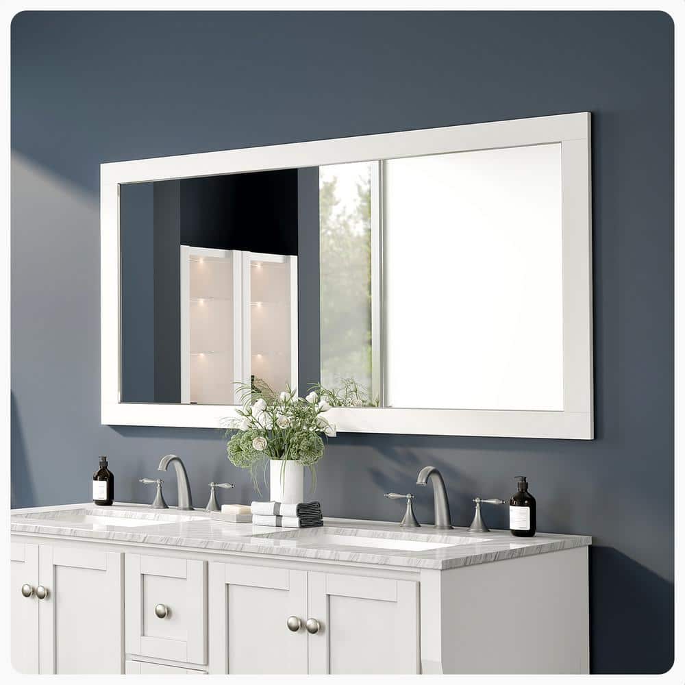 Aberdeen Brushed Wood 60" Rectangular Bathroom Vanity Mirror