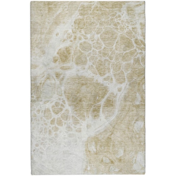 Dream Shag Premium Machine Washable Abstract ADS682 Aqua 8 ft. x 10 ft. Area Rug