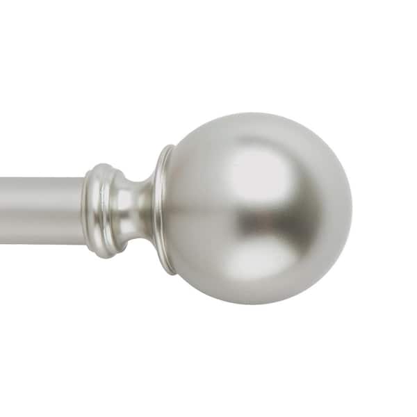 Snugset Ethan 72 in. x 144 in. Easy-Install Optional No Tools Adjustable 1 in. Single Rod Kit in Nickel with Ball Finials