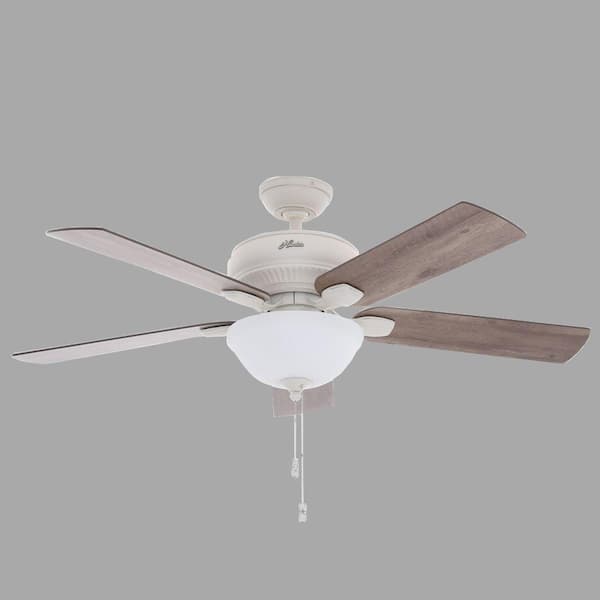 Hunter Matheston 52 in. Indoor/Outdoor Cottage White Ceiling Fan with Light Kit