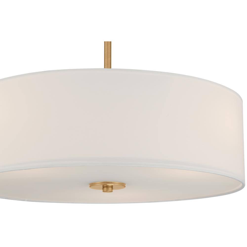 Antique Brushed Brass 18" LED Drum Ceiling Light - Transitional Design