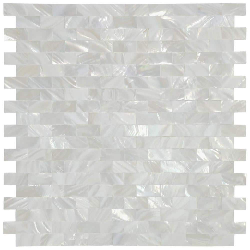 Art3d 12 in. x 12 in. Mother of Pearl Shell Mosaic Tile Backsplash in White  A18011P10 - The Home Depot