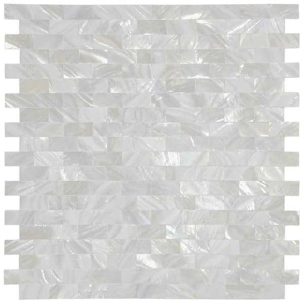 Art3d Mother of Pearl Tile White 12 in. x 12 in. Mosaic Seamless Shell Tile for Kitchen Backsplash (0.95 sq. ft./Each)