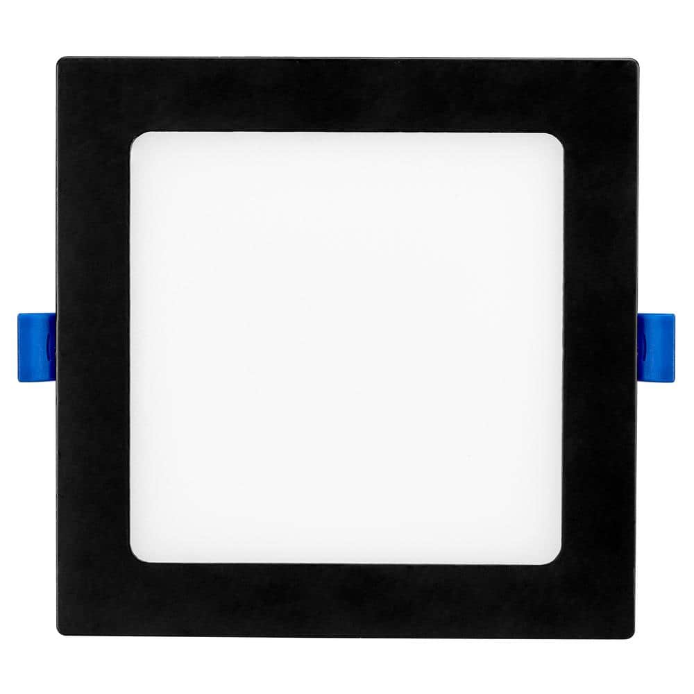 Black Aluminum 6-Inch Square Ultra-Thin Recessed LED Downlight