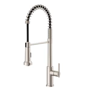 Parma Single Handle Pull Down Sprayer Kitchen Faucet with Pre-Rinse Spout in Stainless Steel