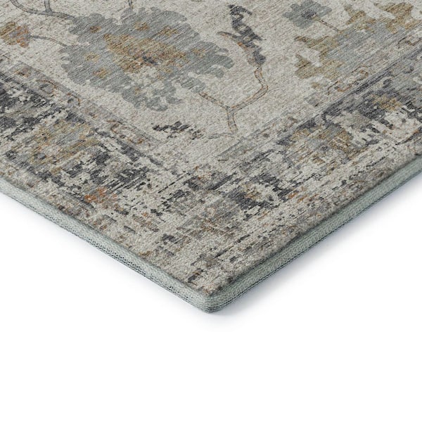 Mayfield Premium Machine Washable Abstract AMF1976 Ivory 2 ft. x 7 ft. Runner Rug